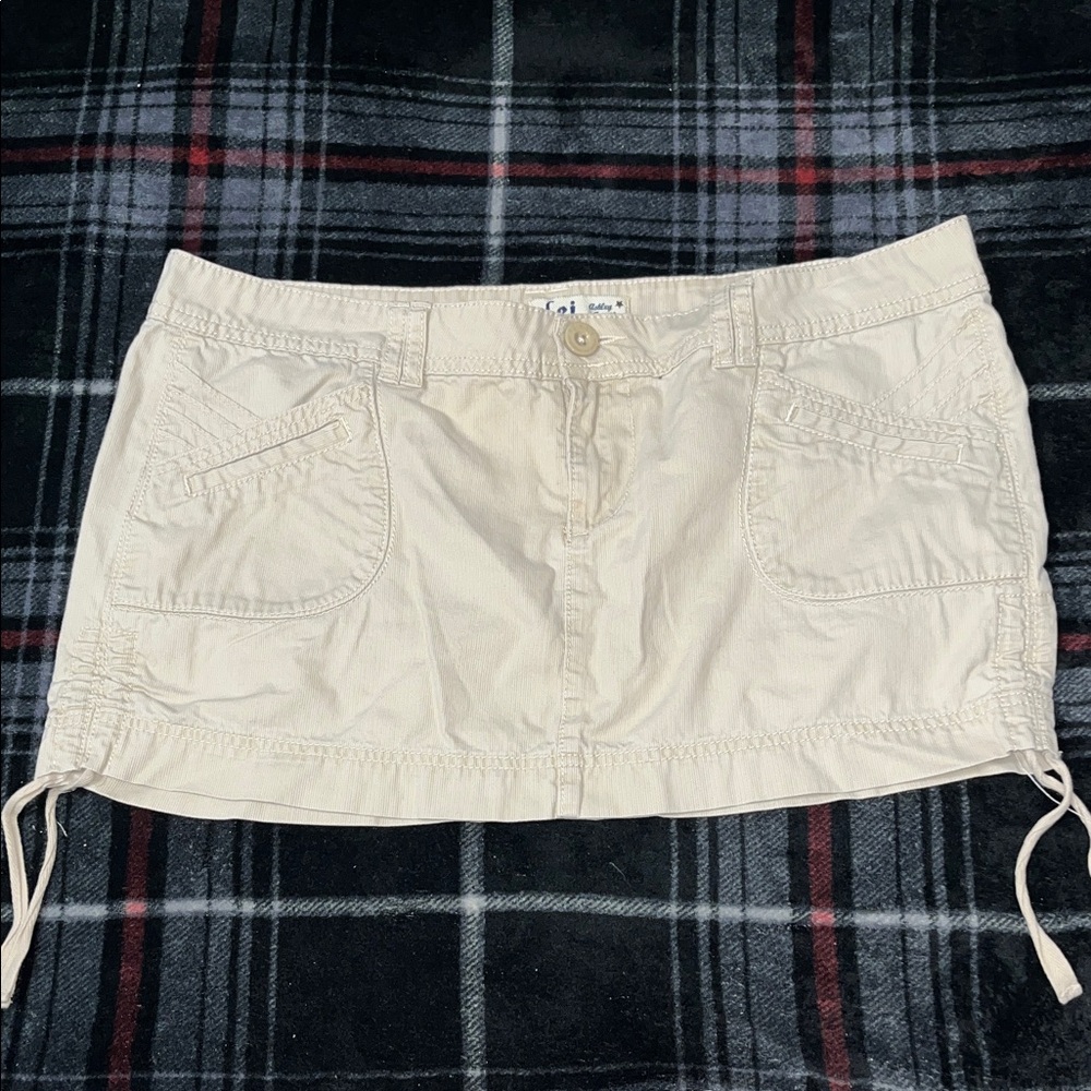 LEI Vintage Y2K Corduroy Skirt with Drawstring Details